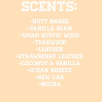 a list of different scents on a beige background